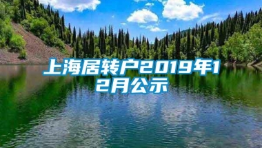 上海居转户2019年12月公示