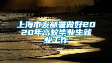 上海市发部署做好2020年高校毕业生就业工作