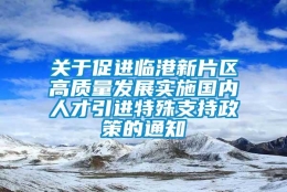 关于促进临港新片区高质量发展实施国内人才引进特殊支持政策的通知