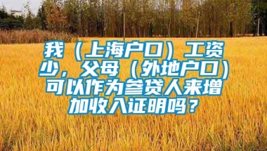 我（上海户口）工资少，父母（外地户口）可以作为参贷人来增加收入证明吗？