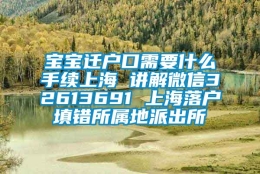 宝宝迁户口需要什么手续上海 讲解微信32613691 上海落户填错所属地派出所