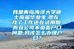 我是青岛海洋大学硕士应届毕业生,现在;找了工作还在试用期,而且公司不负责户口问题,我该怎么办理户口？