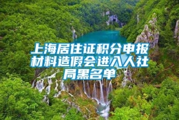 上海居住证积分申报材料造假会进入人社局黑名单