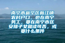 南宁市邕宁区新江镇农村户口，也在南宁务工，要在南宁市区安排子女就读可否，或要什么条件