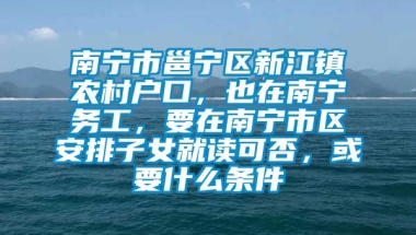 南宁市邕宁区新江镇农村户口，也在南宁务工，要在南宁市区安排子女就读可否，或要什么条件