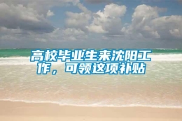 高校毕业生来沈阳工作，可领这项补贴