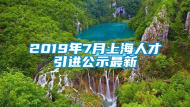 2019年7月上海人才引进公示最新