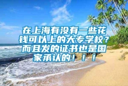 在上海有没有一些花钱可以上的大专学校？而且发的证书也是国家承认的！！！