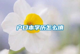 户口本学历怎么填