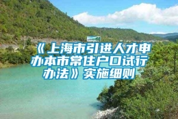 《上海市引进人才申办本市常住户口试行办法》实施细则