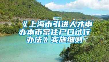 《上海市引进人才申办本市常住户口试行办法》实施细则