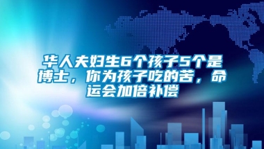 华人夫妇生6个孩子5个是博士，你为孩子吃的苦，命运会加倍补偿