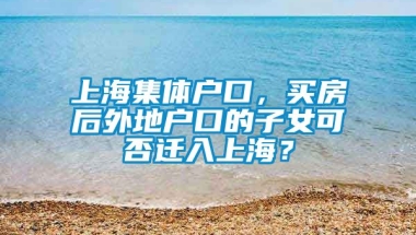 上海集体户口，买房后外地户口的子女可否迁入上海？