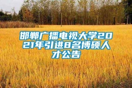 邯郸广播电视大学2021年引进8名博硕人才公告