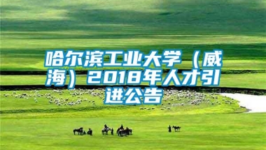 哈尔滨工业大学（威海）2018年人才引进公告