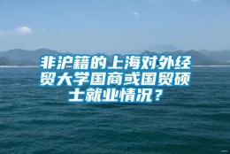 非沪籍的上海对外经贸大学国商或国贸硕士就业情况？