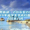 教育部：2016至2019年留学生学成归国占比近八成