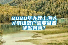 2020年办理上海人才引进落户需要准备哪些材料？