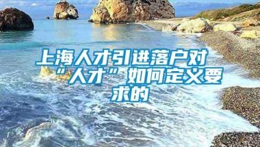 上海人才引进落户对“人才”如何定义要求的