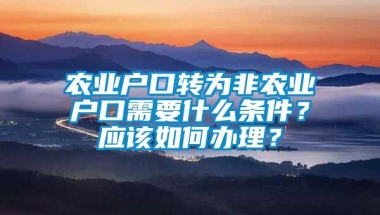 农业户口转为非农业户口需要什么条件？应该如何办理？