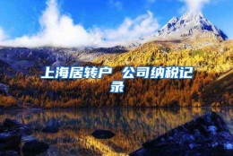 上海居转户 公司纳税记录