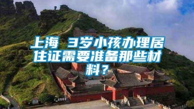 上海 3岁小孩办理居住证需要准备那些材料？