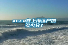 acca在上海落户加多少分？