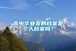 高中毕业发的档案是个人档案吗？