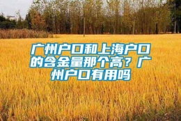 广州户口和上海户口的含金量那个高？广州户口有用吗