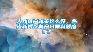 人才落户政策这么好，临港新片区有户口限制额度吗？