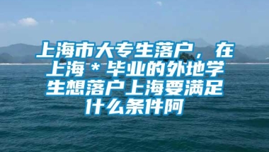 上海市大专生落户，在上海＊毕业的外地学生想落户上海要满足什么条件阿