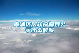 青浦区居转户每月公示什么时候