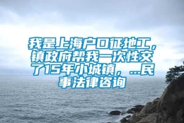 我是上海户口征地工，镇政府帮我一次性交了15年小城镇，...民事法律咨询