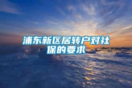 浦东新区居转户对社保的要求