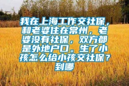 我在上海工作交社保，和老婆住在常州，老婆没有社保，双方都是外地户口。生了小孩怎么给小孩交社保？到哪