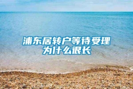 浦东居转户等待受理为什么很长