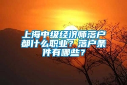 上海中级经济师落户都什么职业？落户条件有哪些？