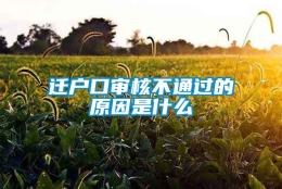 迁户口审核不通过的原因是什么