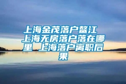 上海金茂落户鳌江 上海无房落户落在哪里 上海落户离职后果