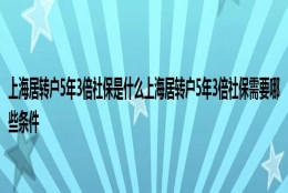 上海居转户5年3倍社保是什么上海居转户5年3倍社保需要哪些条件