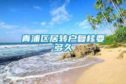 青浦区居转户复核要多久