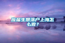 应届生想落户上海怎么做？