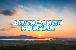 上海居转户申请职称评审相关问题