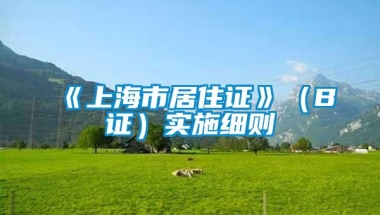 《上海市居住证》（B证）实施细则