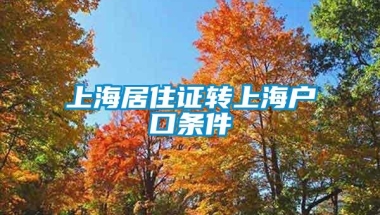 上海居住证转上海户口条件