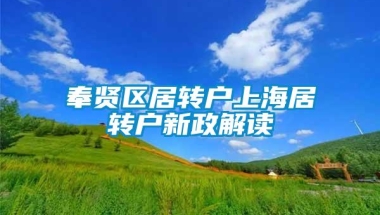 奉贤区居转户上海居转户新政解读