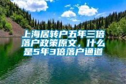 上海居转户五年三倍落户政策原文，什么是5年3倍落户通道