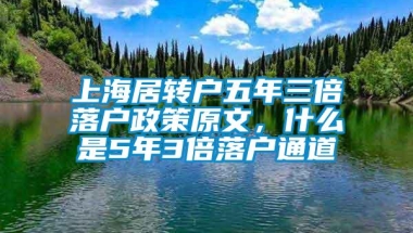 上海居转户五年三倍落户政策原文，什么是5年3倍落户通道