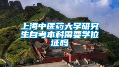 上海中医药大学研究生自考本科需要学位证吗