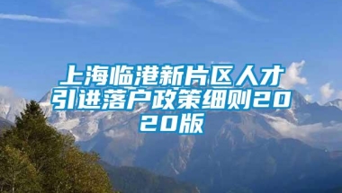 上海临港新片区人才引进落户政策细则2020版